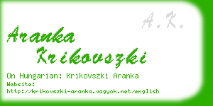 aranka krikovszki business card